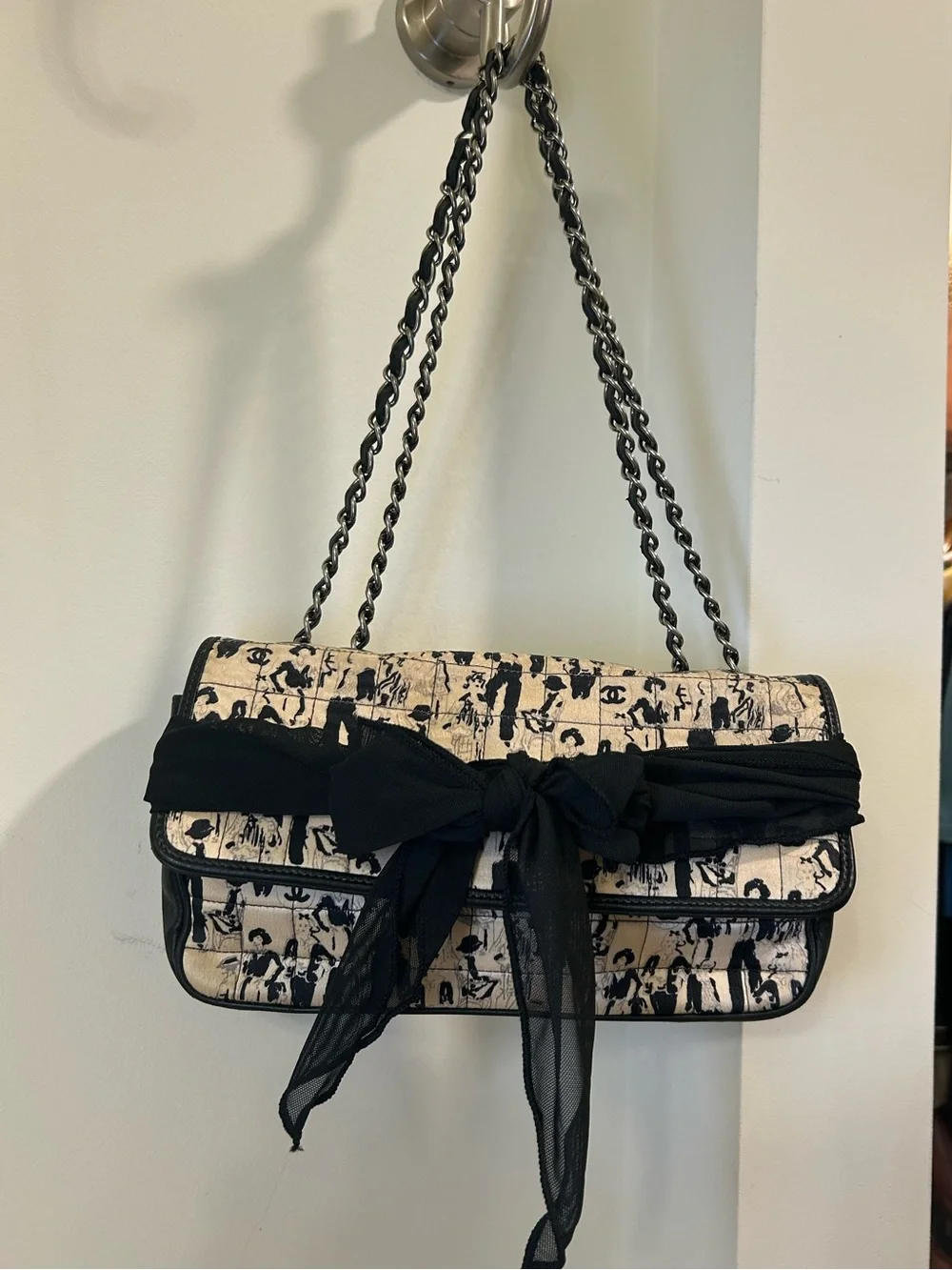 Authentic Vintage Chanel Madamoiselle Choco Bar Scarf bag Limited Edition